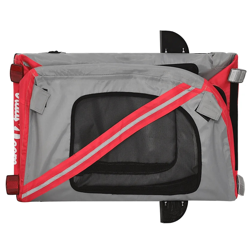 Rimorchio da Bici per Animali Rosso e Grigio Oxford e Ferro CFW2140401