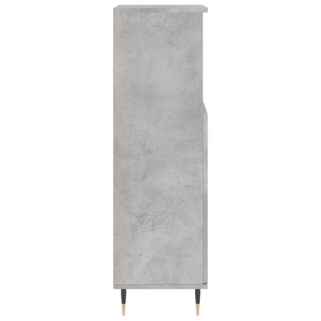 Mobile contenitore da bagno dal design industriale 30 x 30 x 100 cm in legno composito grigio cemento 02_0048999