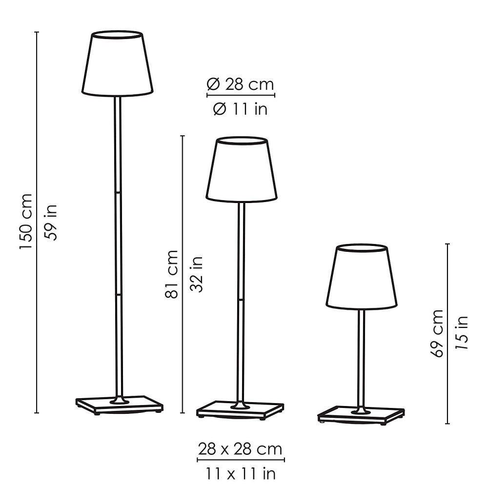 Lampada a led Poldina Pro XXL Grigio Scuro ricaricabile e dimmerabile 150cm con batteria fino a 12 ore
