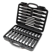 Set chiavi a bussola 88 pz. con esagono cavo, multidente interno e esagono incassato in 3 valigette