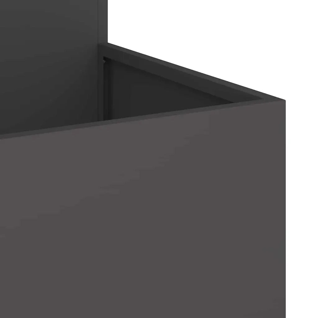 Vaso da giardino-Fioriera Esterno-Contenitore per Piante Nero 100 x 100 x 60 cm Acciaio