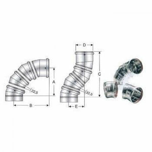 Inox mono parete aisi 316 curva girevole d.150 1