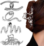 Set di 4 Clip Antiscivolo per Capelli Lunghi e Densi Zinco - Per Donne e Ragazze