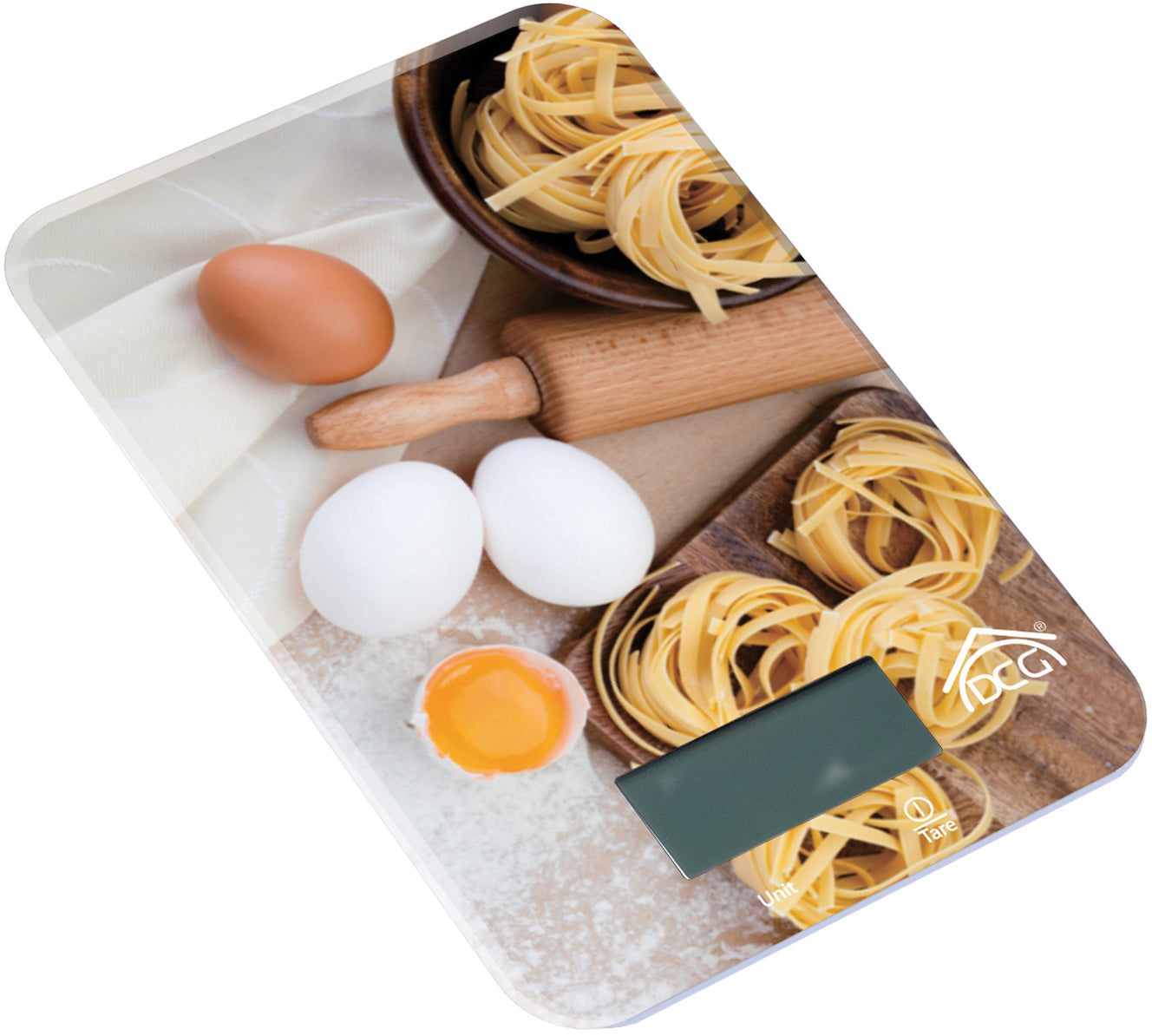 BILANCIA DA CUCINA ELETTRONICA CON BASE IN VETRO Portata kg. 5