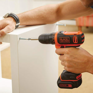 Black+Decker TRAPANO AVVITATORE BDCDD121BKA-QW 10,8V 2 batterie 1,5 Ah valig.+40 acc.