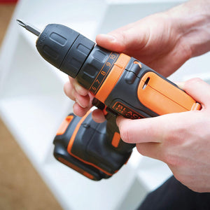 Black+Decker TRAPANO AVVITATORE BDCDD121BKA-QW 10,8V 2 batterie 1,5 Ah valig.+40 acc.
