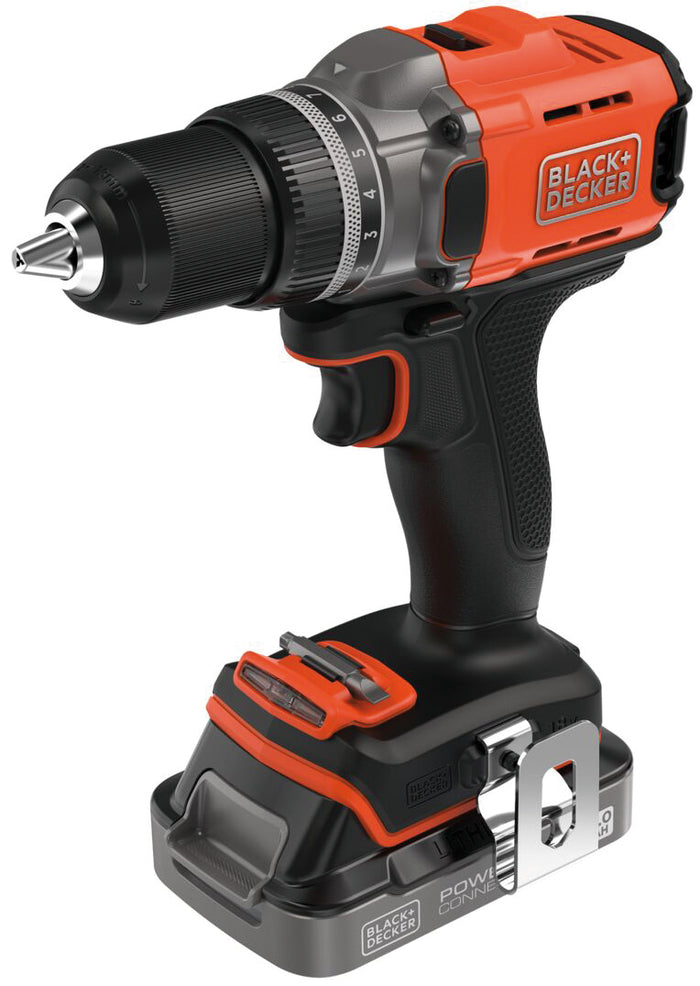Black+Decker TRAPANO AVVITATORE A BATTERIA BCD382D2XK-QW 18 V 2 batterie 2,0 Ah