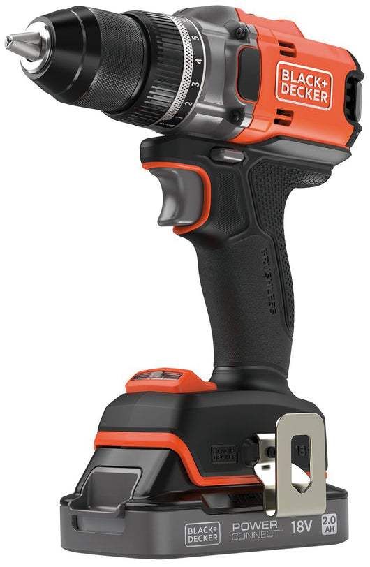 Black+Decker TRAPANO AVVITATORE A BATTERIA BLD682D1XK-QW BRUSHLESS 18 V 1 batteria 2,0 Ah