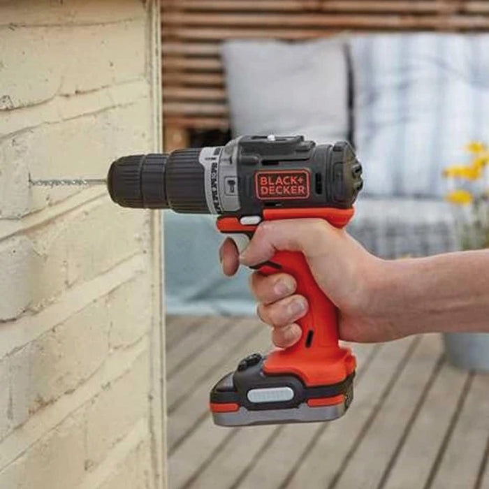 Black+Decker TRAPANO AVVITATORE A PERCUSSIONE BDCHD12S1-QW 12V 1 batteria 1,5 Ah
