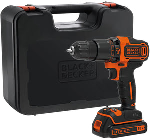 Black+Decker TRAPANO AVVITATORE A PERCUSSIONE BDCHD18K-QW 18V 1 batteria 1,5 Ah