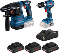 Bosch KIT Martello GBH 18V-22 + Trapano GSB 18V-45 + Set ricarica