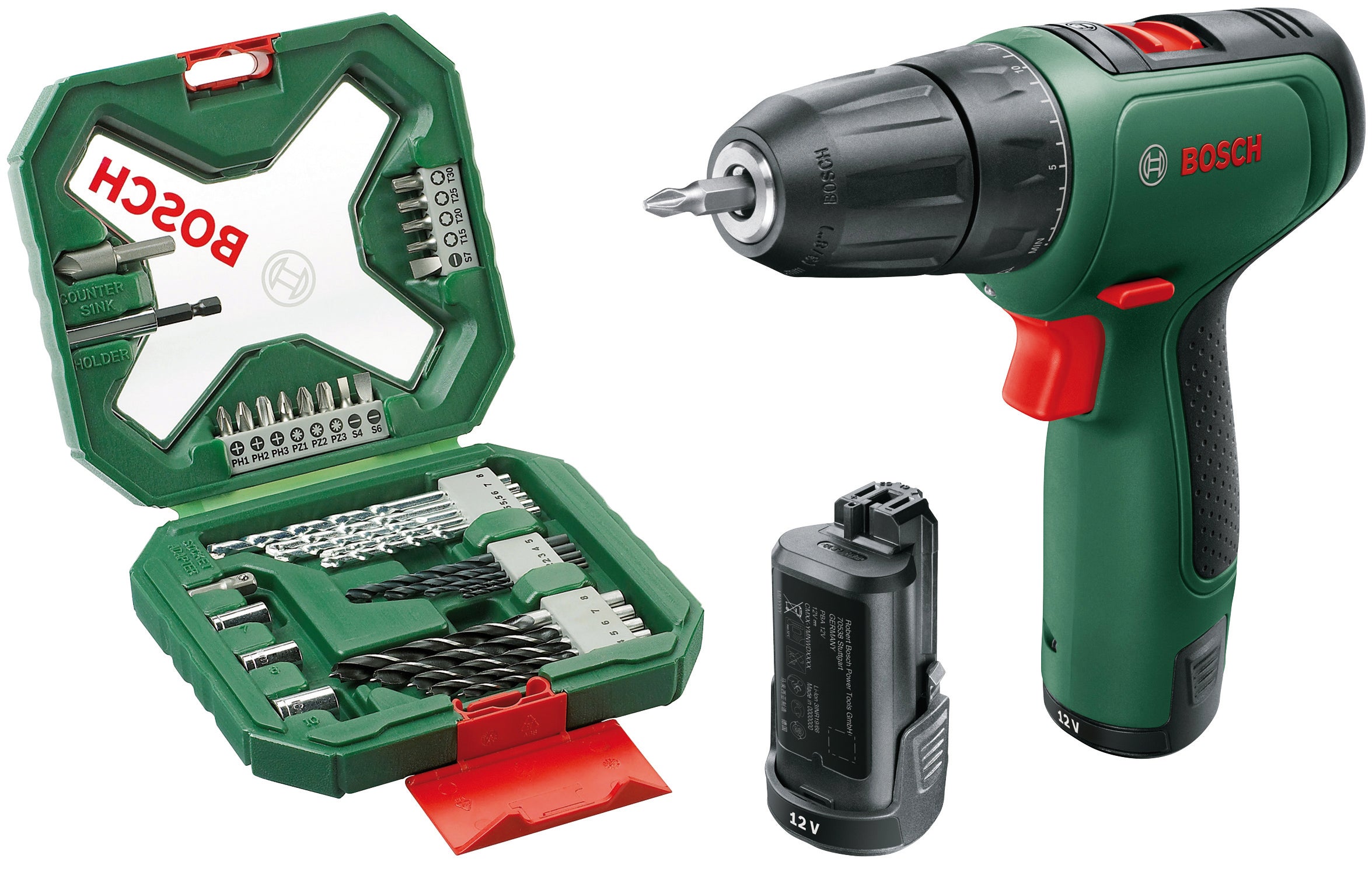 Bosch TRAPANO AVVITATORE A BATTERIA EASYDRILL1200 12V  2 BATT.1,5AH + X34