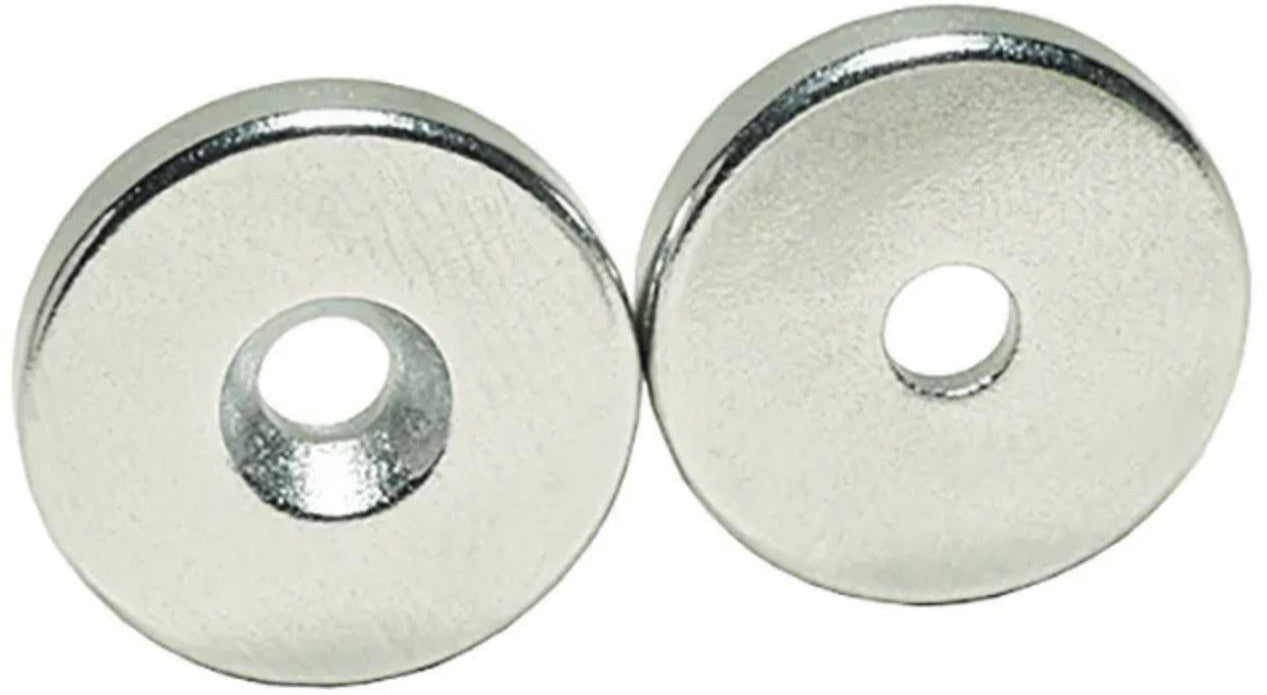 BOTTONE MAGNETICO CON FORO SVASATO AL NEODIMIO mm. 20x3 40.00 pz