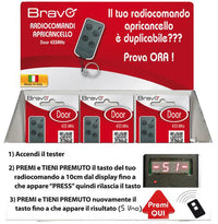 Bravo RADIOCOMANDO APRICANCELLO DOORX Codice fisso  Frequenza 433 MHz Display 22 pz.