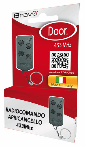Bravo RADIOCOMANDO APRICANCELLO DOORX Codice fisso  Frequenza 433 MHz Display 22 pz.