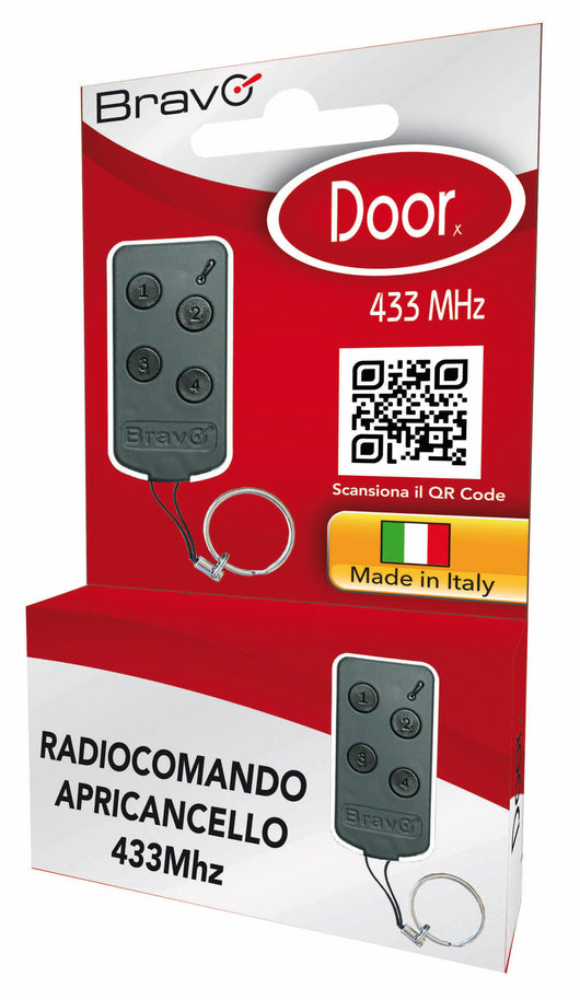 Bravo RADIOCOMANDO APRICANCELLO DOORX Codice fisso  Frequenza 433 MHz Display 22 pz.