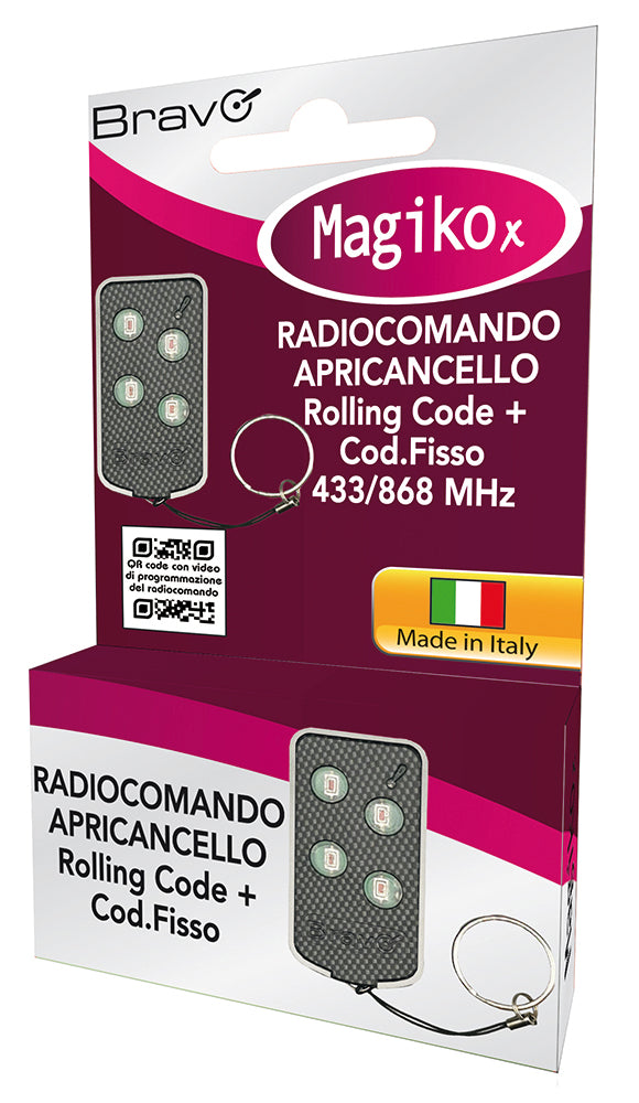 Bravo RADIOCOMANDO APRICANCELLO AUTOAPPRENDENTE MAGIKO X Codice fisso + rolling code