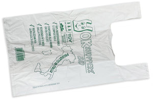 BUSTA SHOPPER BIODEGRADABILE 500 PZ cm. 27+8+8x50 h - gr. 6,5