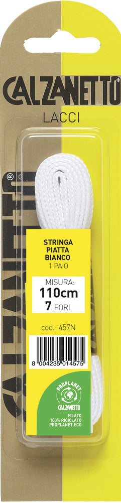 Calzanetto LACCI PIATTI PER SCARPE 2 PAIA cm.110  Col. Bianco