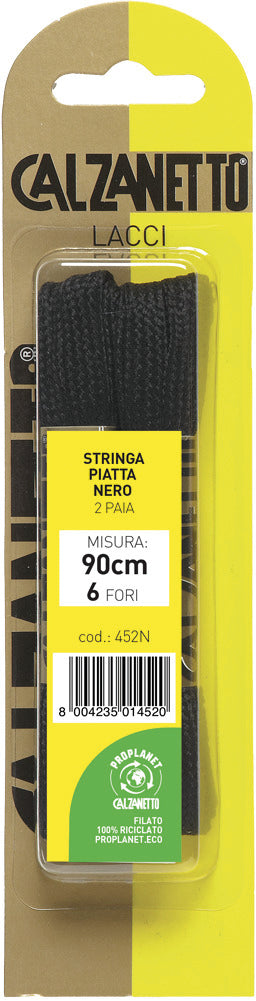 Calzanetto LACCI PIATTI PER SCARPE 2 PAIA cm.110  Col. Nero