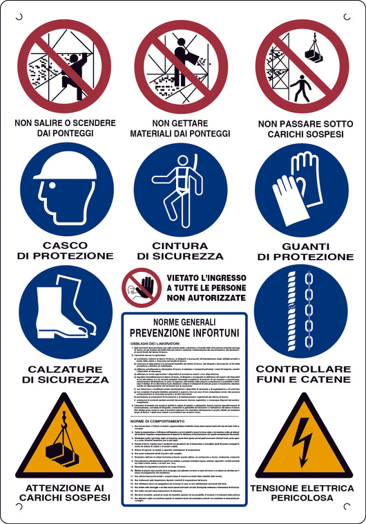 CARTELLO SEGNALETICO CANTIERI EDILI cm. 60x80