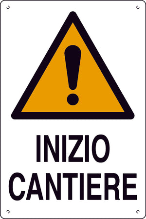 CARTELLO SEGNALETICO INIZIO CANTIERE  cm. 40x60 10.00 pz