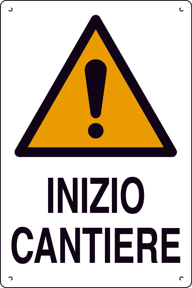CARTELLO SEGNALETICO INIZIO CANTIERE  cm. 40x60 10.00 pz