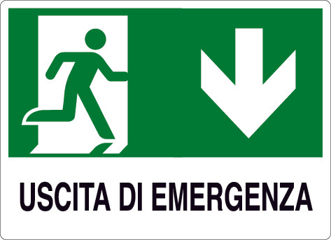 CARTELLO SEGNALETICO USCITA DI EMERGENZA  cm. 30x20 10.00 pz