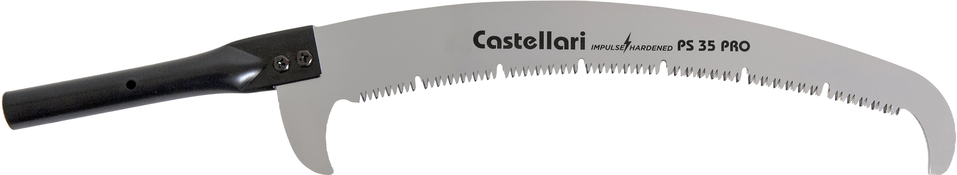 Castellari SEGACCIO CURVO DOPPIA LAMA E DENTE SCARICO PS 35 PRO cm. 35 - attacco aste telescopiche