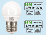 Lampadina Mini Globo Led 6W=40W E146400K - 470 Lm Set 5 Pezzi- Bisonte