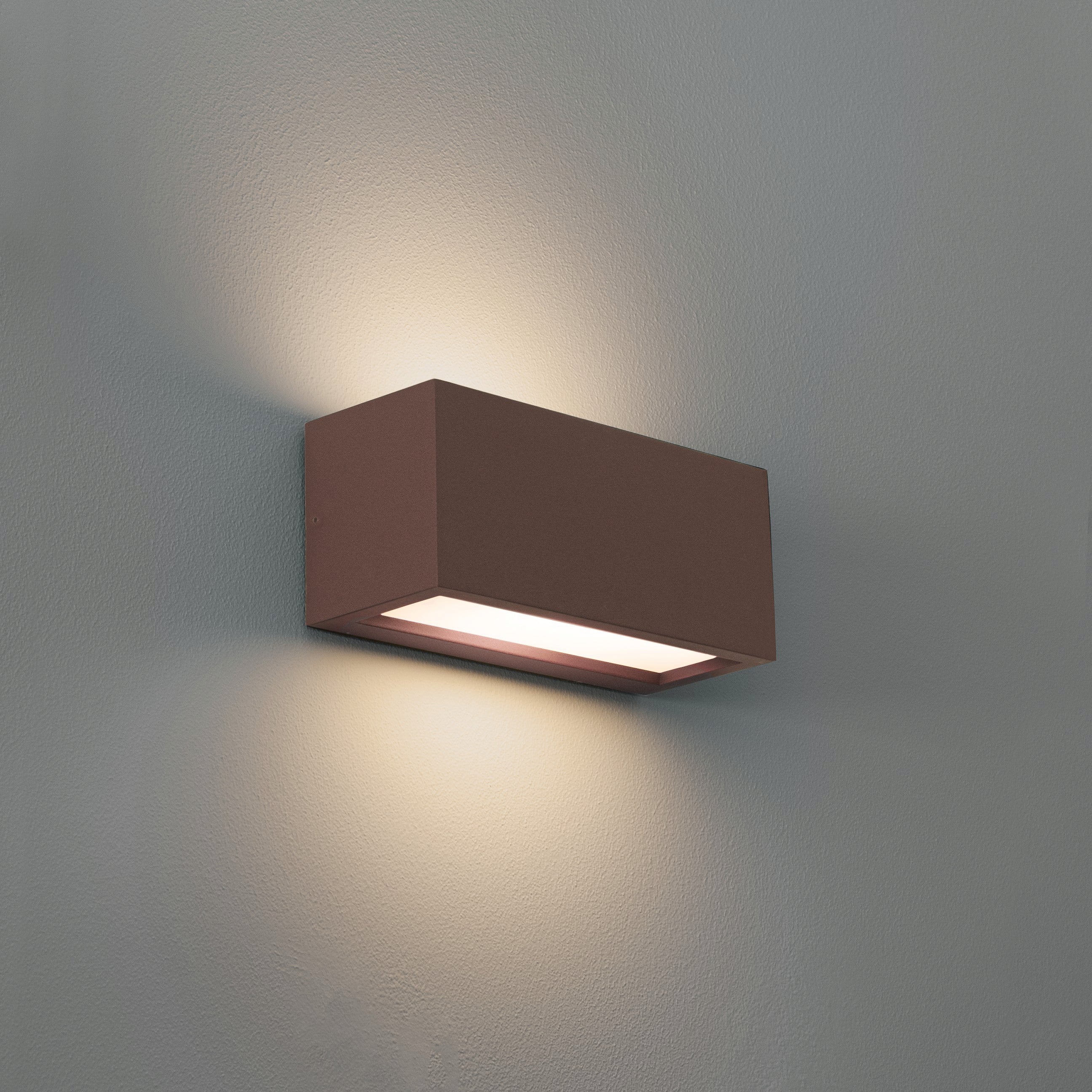 Century APPLIQUE BIDIREZIONALE RETTANGOLARE A LED REVERSO 1 Slot E27  Col. Corten