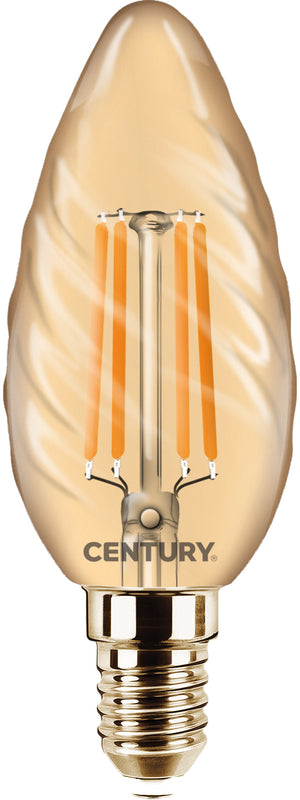 Century LAMPADA A FILAMENTO LED EPOCA TORTIGLIONE E14 Luce calda  4 W - 400 lumen 10.00 pz