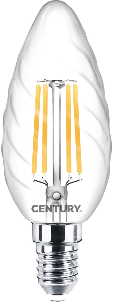 Century LAMPADA A FILAMENTO LED TORTIGLIONE E14 Luce naturale  4 W - 470 lumen 10.00 pz