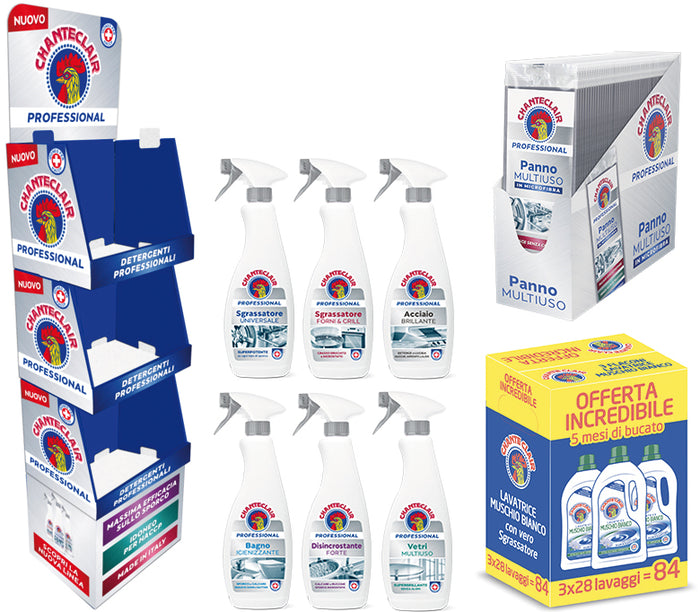 Chanteclair Professional ESPOSITORE  48 pz + TRIPACCO + PANNO MICROFIBRA 32 PZ