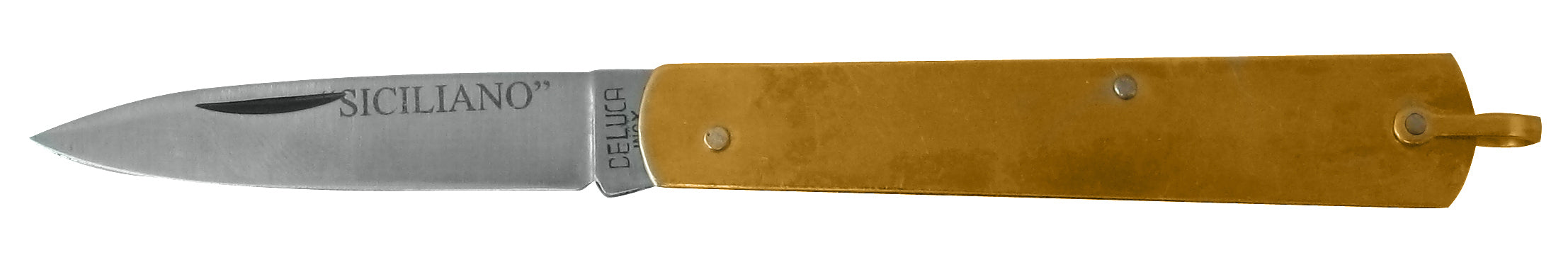 COLTELLO DA TASCA SFILATO MANICO IN OTTONE cm. 15 6.00 pz