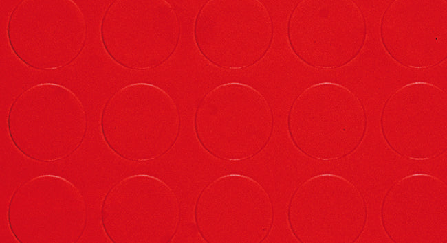 COPRIPAVIMENTO IN PVC BOLLATO ROSSO Rt. Mtl 25x mt.1 h spess. mm.1,3 25.00 mq