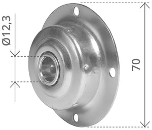 CUSCINETTO TONDO TIPO PALERMO Ø mm. 70 foro rullino Ø mm. 12,3