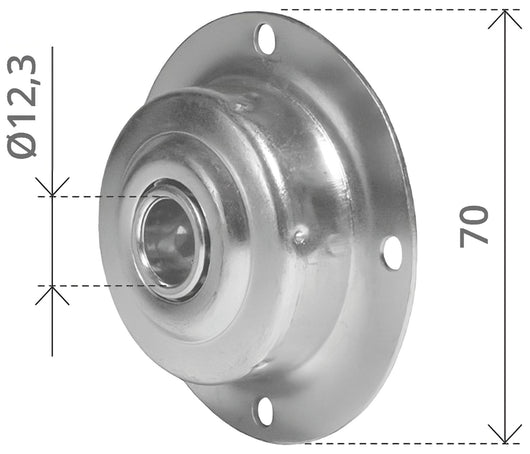 CUSCINETTO TONDO TIPO PALERMO Ø mm. 70 foro rullino Ø mm. 12,3