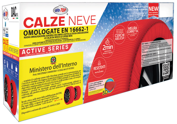 Dac CALZE DA NEVE OMOLOGATE PER AUTO    mis.   XS