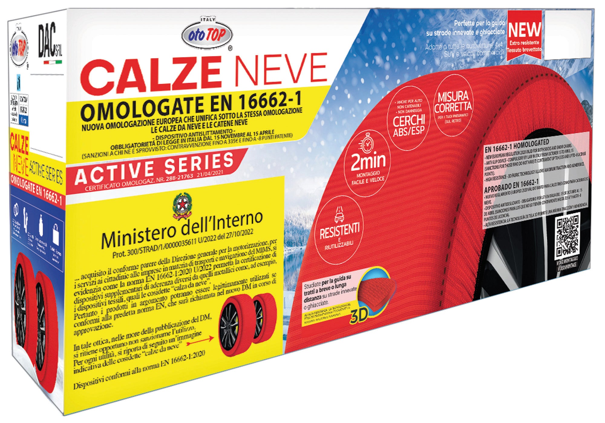 Dac CALZE DA NEVE OMOLOGATE PER AUTO   mis. XL