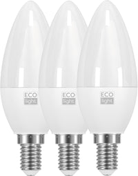 Ecolight LAMPADA A LED CANDELA E14 3 PZ. luce calda 6 W 10.00 confezioni