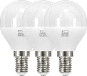 Ecolight LAMPADA A LED MINI GLOBO E14 3 PZ. luce fredda 6 W 20.00 confezioni