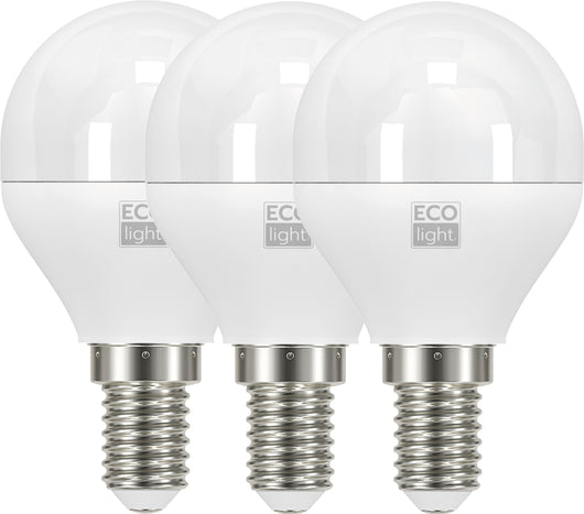 Ecolight LAMPADA A LED MINI GLOBO E14 3 PZ. luce fredda 6 W 20.00 confezioni