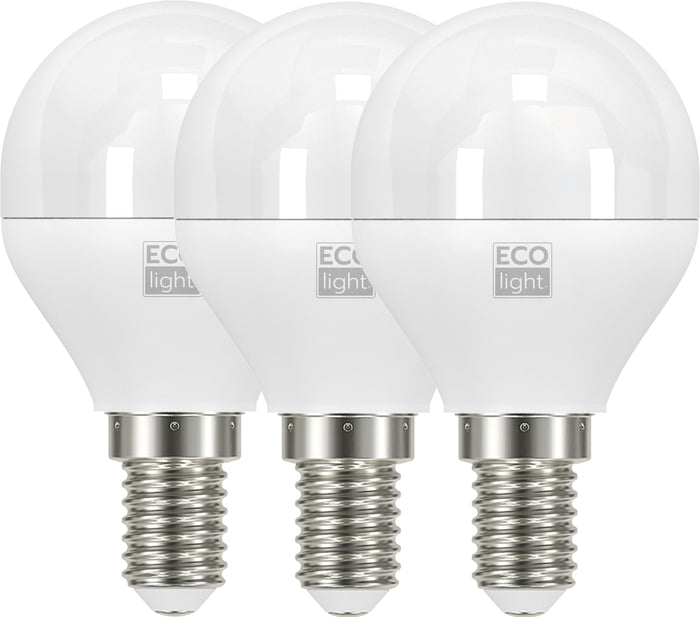 Ecolight LAMPADA A LED MINI GLOBO E14 3 PZ. luce fredda 6 W 20.00 confezioni