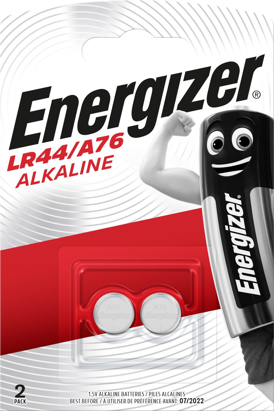 Energizer PILA ALCALINA SPECIALISTICA BOTTONE LR44/A76 1,5V-Ø mm.11,6x5,4h 2 PZ. 10.00 confezioni