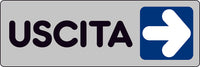 ETICHETTA SEGNALETICA ADESIVA USCITA A DESTRA 10 PZ.  cm. 15x5.