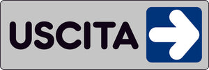 ETICHETTA SEGNALETICA ADESIVA USCITA A DESTRA 10 PZ.  cm. 15x5.