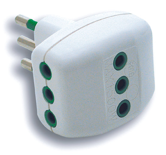 Fanton ADATTATORE TRIPLO IN BLISTER 2P+T spina 10A/3 prese 10A