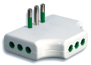 Fanton ADATTATORE TRIPLO PIATTO IN BLISTER 2P+T spina 10A/3 prese 10A