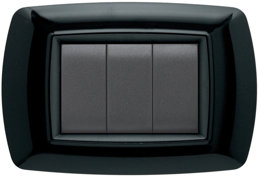 Feb Elettrica PLACCA LIFE Col. Nero 3 posti 20.00 pz